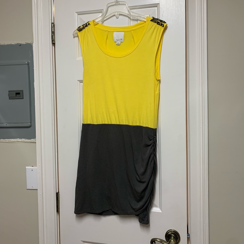 Yellow and Gray fitted dress